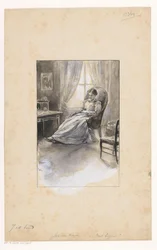 Donna in una poltrona