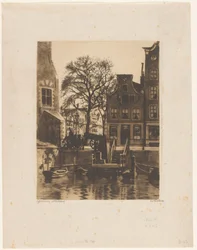 Traghetto vicino alla Montelbaanstoren ad Amsterdam
