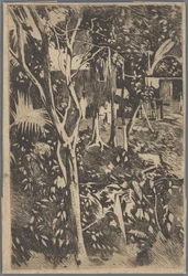 Famiglia nel giardino dell