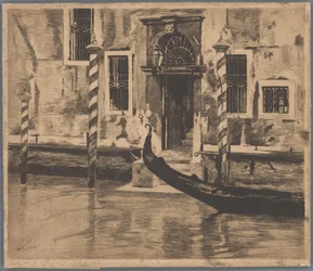 Gondola che arriva nel Canal Grande, Venezia