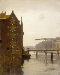 Magazzini su un Canale di Amsterdam a Uilenburg