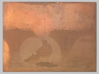 Rimorchiatore davanti a Waterloo Bridge a Londra