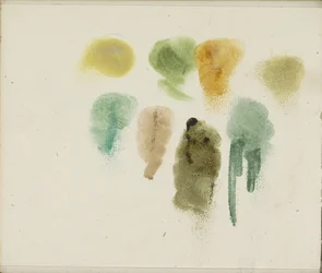 Foglio di studio con prove di colore