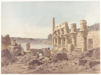 Veduta delle rovine del tempio a Philae vicino ad Aswan
