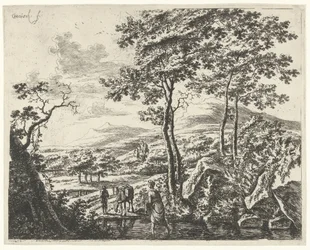 Paesaggio con un mulattiere