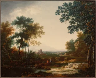Paesaggio con rovine e figure