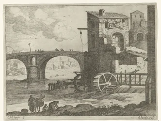 Ponte e mulino ad acqua (serie: Paesaggi italiani)