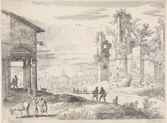 Paesaggio con il buon samaritano presso l