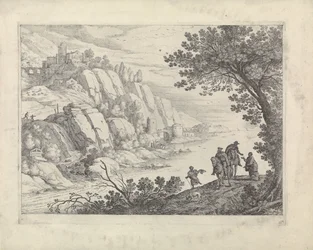 Cavalieri e mendicanti in un paesaggio