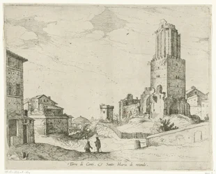 Torre delle Milizie e il Pantheon (serie: Vedute di Roma)