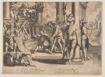 Allegoria della giustizia, santità del diritto, tavola 12 da Troni di giustizia (Thronus Iustitiae)