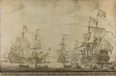 Consiglio di guerra a bordo della nave ammiraglia De Zeven Provinciën di Michiel Adriaensz de Ruyter, 10 giugno 1666, prima della Battaglia dei Quattro Giorni: episodio della Seconda guerra anglo-olandese