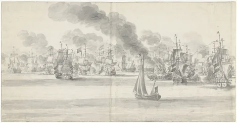 La battaglia navale davanti a Katwijk (foglio sinistro), 1653
