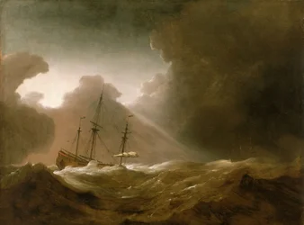 Una nave olandese che scivola prima di una tempesta