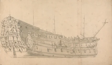 Un Vascello da Guerra Inglese, Vista di Poppa: Possibilmente la Victory