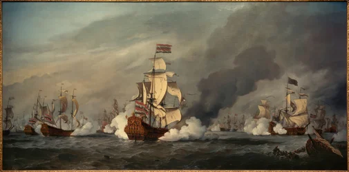 Die "Gouden Leeuw" nella battaglia navale di Texel, 21 agosto 1673