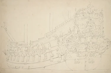 Una nave di Amsterdam, forse un Indiaman, di circa 50 cannoni, c.1670