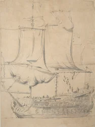 Ritratto di una nave inglese di terza classe, c.1685
