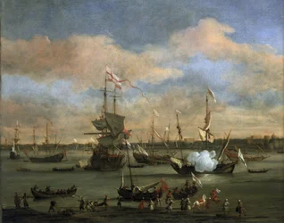 Nave mercantile britannica in un porto nel Mar Mediterraneo