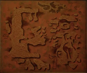 Immagine in rilievo marrone con Gilgamesh