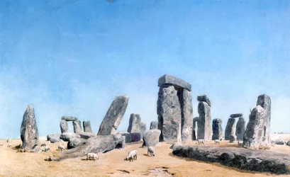 Pecore al pascolo a Stonehenge