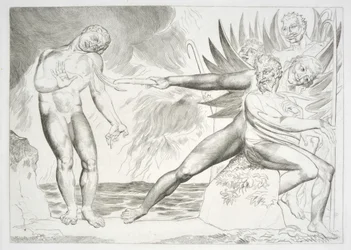 Il cerchio dei funzionari corrotti: I diavoli che tormentano Ciampolo Inferno, Canto XXII, illustrazione della "Divina Commedia" di Dante Alighieri