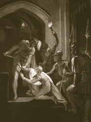 La morte di Arturo, inciso da J. Fittler, illustrazione da 