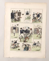 Schizzi alla partita internazionale di calcio, Glasgow