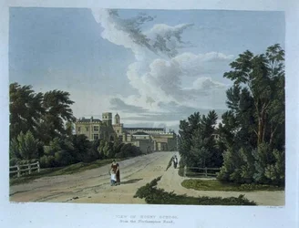 Veduta della scuola di Rugby dalla strada di Northampton, da 