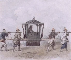 Servitori Cinesi che Portano una Palanchina