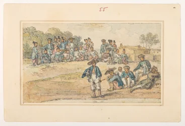 Studi di cinesi, da un Album di 372 disegni di paesaggi, coste, costumi e vita quotidiana realizzati durante l