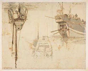 f.58 145v Barca. Fiume Lim-po. 20 novembre., da un Album di 372 disegni di paesaggi, coste, costumi e vita quotidiana realizzati durante l