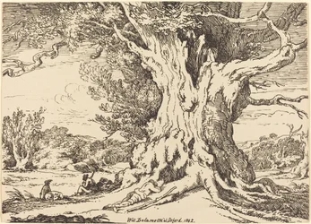 Riposo, Uomini e Cani sotto un Grande Albero