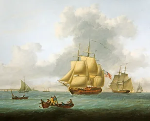 Navi da guerra, mercantili e imbarcazioni più piccole alla foce del Tamigi