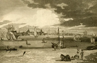 Veduta di Liverpool dal traghetto, Lancashire