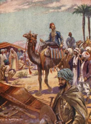 Illustrazione per la vita del generale Gordon (litografia a colori)