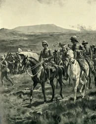 Lord Roberts e lo staff nella Veldt avvicinandosi a Pretoria, 1901