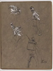 Studi per il dipinto a olio, La bandiera: Albuhera, 16 maggio 1811