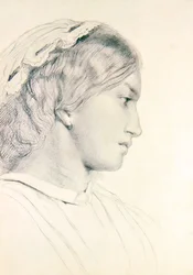 Studio della testa di una ragazza