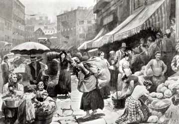 Colonia Italiana di Mulberry Bend a New York, illustrazione in 