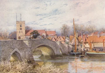 Ponte di Aylesford (litografia a colori)