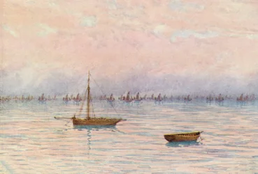 La Flotta di Ostriche di Whitstable che draga al largo di Herne Bay