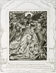 I figli e le figlie di Giobbe sopraffatti da Satana