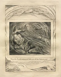 Il Libro di Giobbe: Tav. 13, Allora il Signore rispose a Giobbe dal turbine