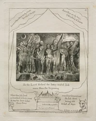 Il libro di Giobbe: Pl. 21, Così il Signore benedisse la fine di Giobbe più di quanto, 1825