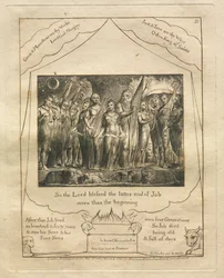 Il libro di Giobbe: Pl. 21, Così il Signore benedisse la fine di Giobbe più dell