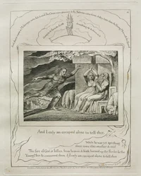 Il Libro di Giobbe: Tav. 4, E io solo sono scampato per raccontartelo, 1825