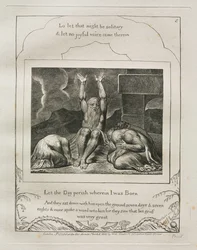 Il Libro di Giobbe: Pl. 8, Perisca il giorno in cui nacqui, 1825