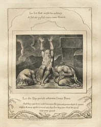 Il Libro di Giobbe: Tav. 8, Perisca il giorno in cui nacqui, 1825