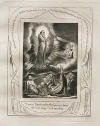 Il libro di Giobbe: Pl. 9, Allora uno spirito passò davanti al mio volto, i peli della mia carne si rizzarono, 1825